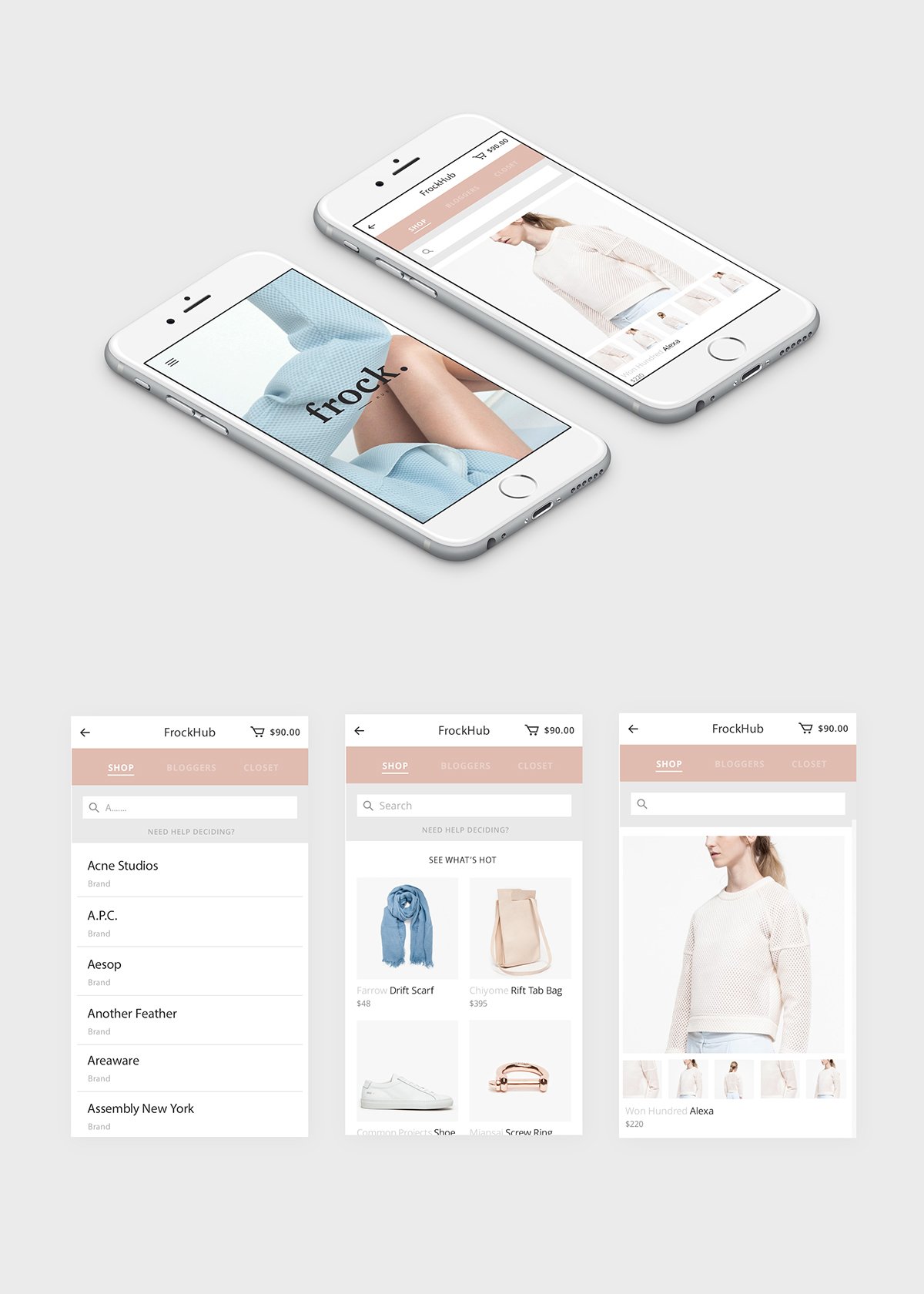FROCK女性服裝品牌形象設(shè)計  手機(jī)APP設(shè)計